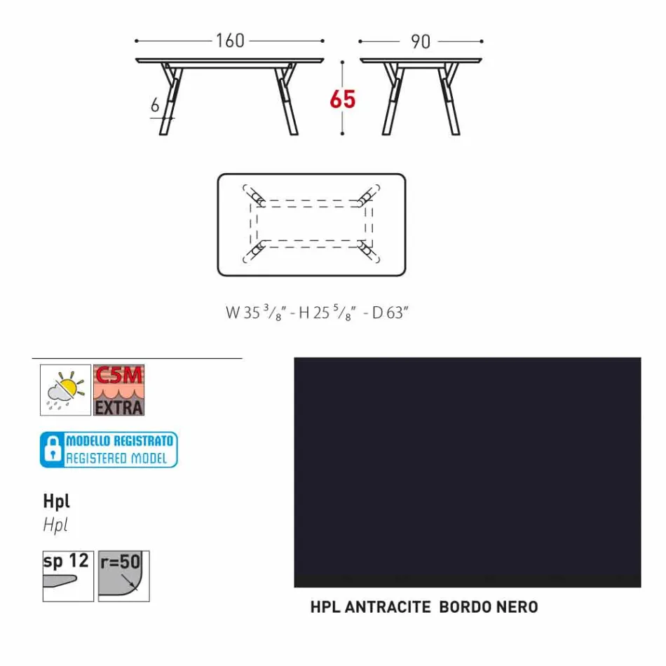 Varaschin Link garden table with teak wood legs, H 65 cm Viadurini
