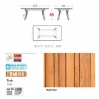 Varaschin Link garden table with teak wood legs, H 65 cm Viadurini