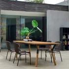 Varaschin Link teak wood garden dining table H 75 cm Viadurini