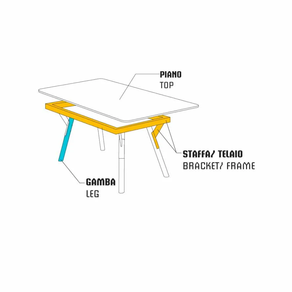 Varaschin Link outdoor dining table or interior H 65 cm Viadurini