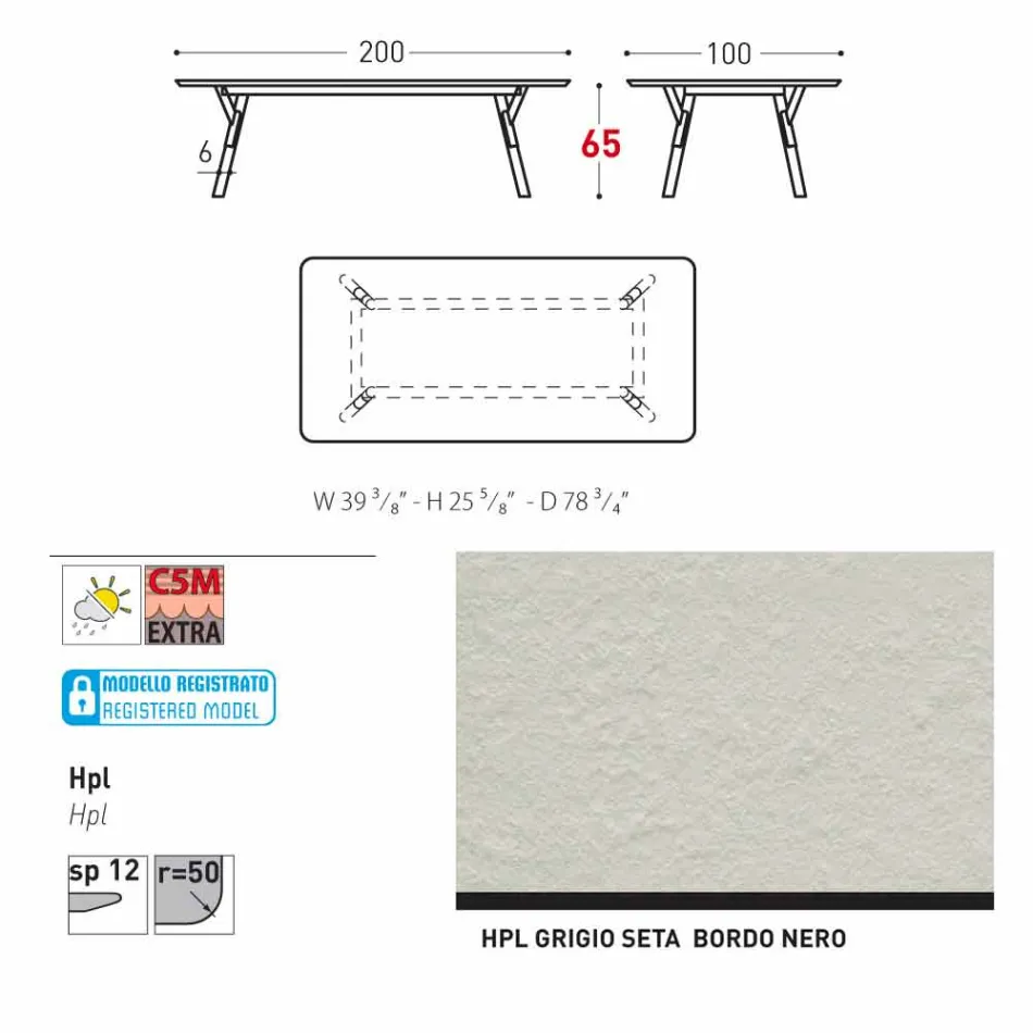 Varaschin Link outdoor dining table or interior H 65 cm Viadurini