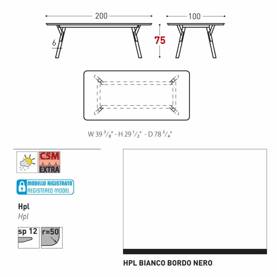Varaschin Link garden or indoor dining table H 75 cm Viadurini
