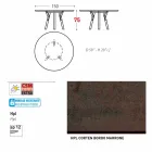 Varaschin Link round garden table with teak legs, H 75cm Viadurini