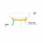 Varaschin Link contemporary garden round table, H 75 cm Viadurini