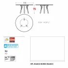 Varaschin Link contemporary garden round table, H 75 cm Viadurini