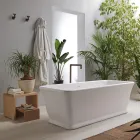 White Freestanding Bathtub in Solid Surface Made in Italy - Cleopatra Viadurini