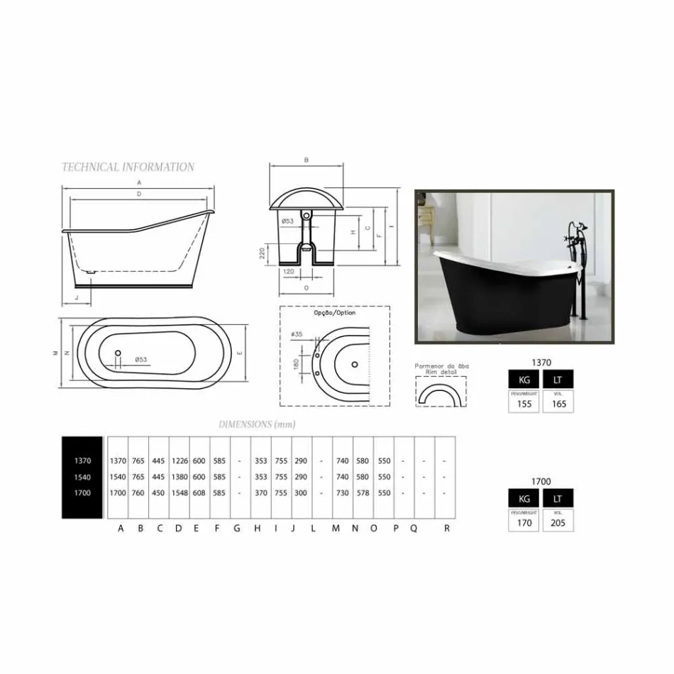 Bath design freestanding painted cast iron Old Viadurini