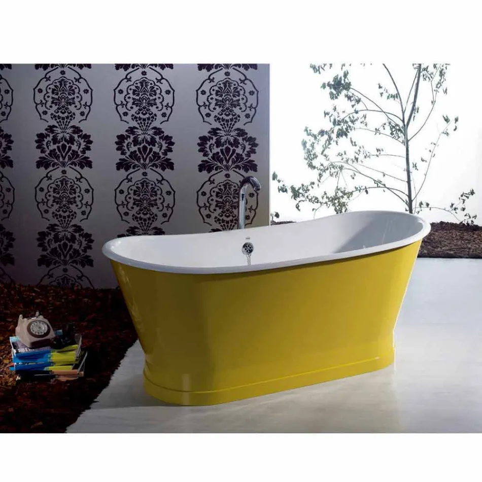 Bathtub freestanding colored iron modern design Betty Viadurini