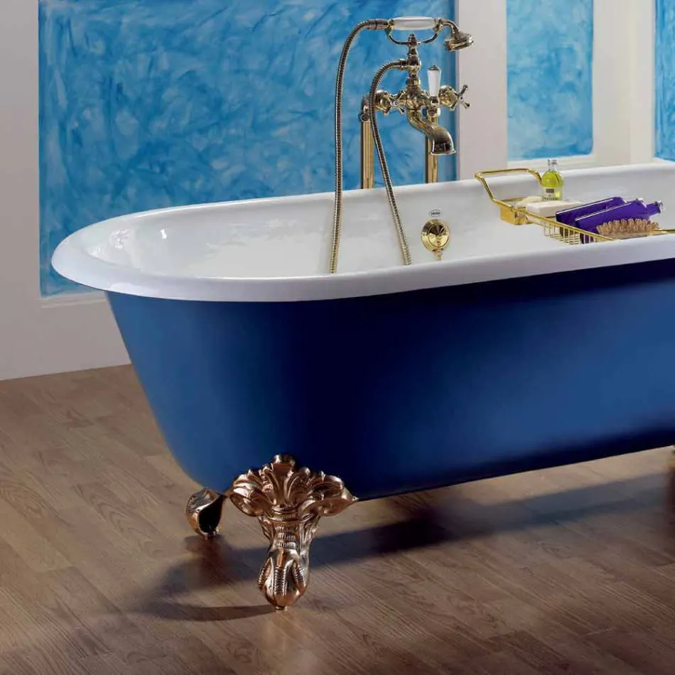 Bathtub freestanding cast iron painted with Diane feet Viadurini