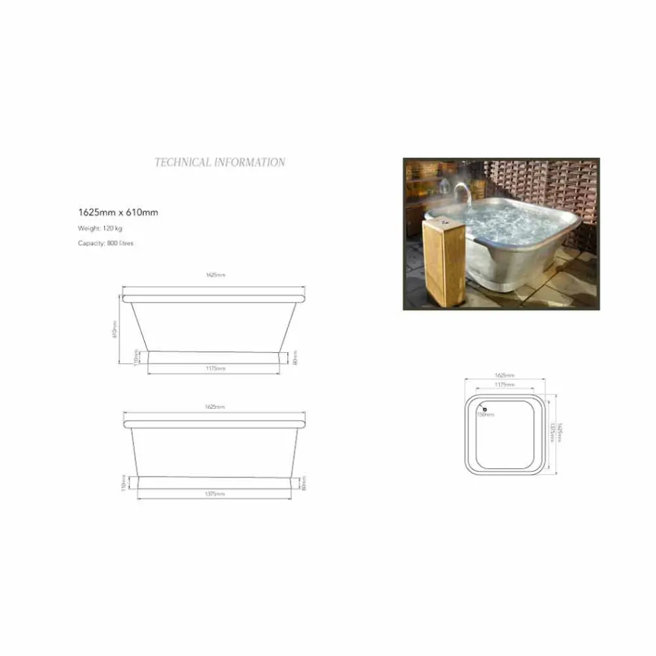 Bathtub freestanding copper coated white iron Annie Viadurini