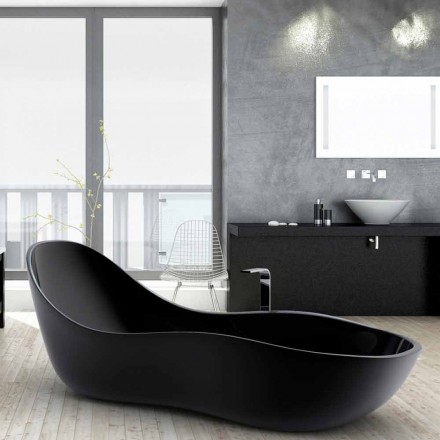 Bathtub freestanding lacquered, modern design, Wave Viadurini