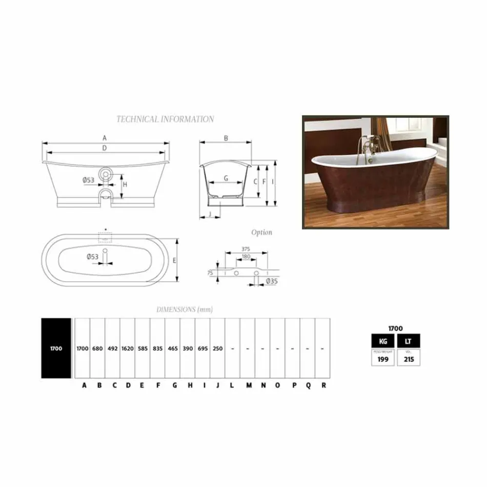 Bathtub cast iron outer cover leather Elsie Viadurini