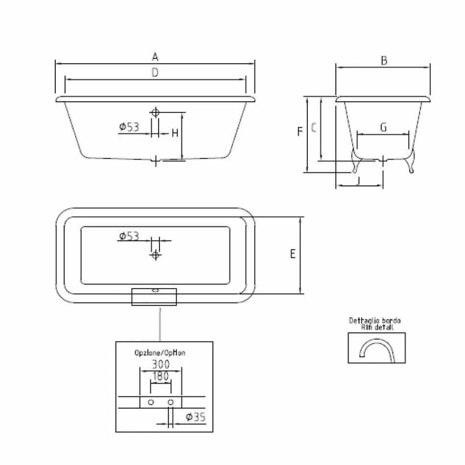 Vintage Freestanding Bathtub with Feet, in Cast Iron - Nausica Viadurini