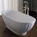 Solid Surface Bathtub with Matt White Exterior Made in Italy - Ross