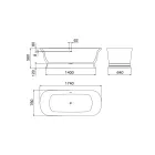 Solid Surface Bathtub with Integrated Overflow Made in Italy - Aurelio Viadurini