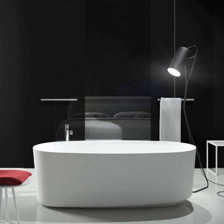 Freestanding monobloc design bathtub produced in Italy, Dongo Viadurini