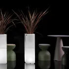 Lambo - Outdoor Illuminated Column Vase in Polyethylene Made in Italy Viadurini