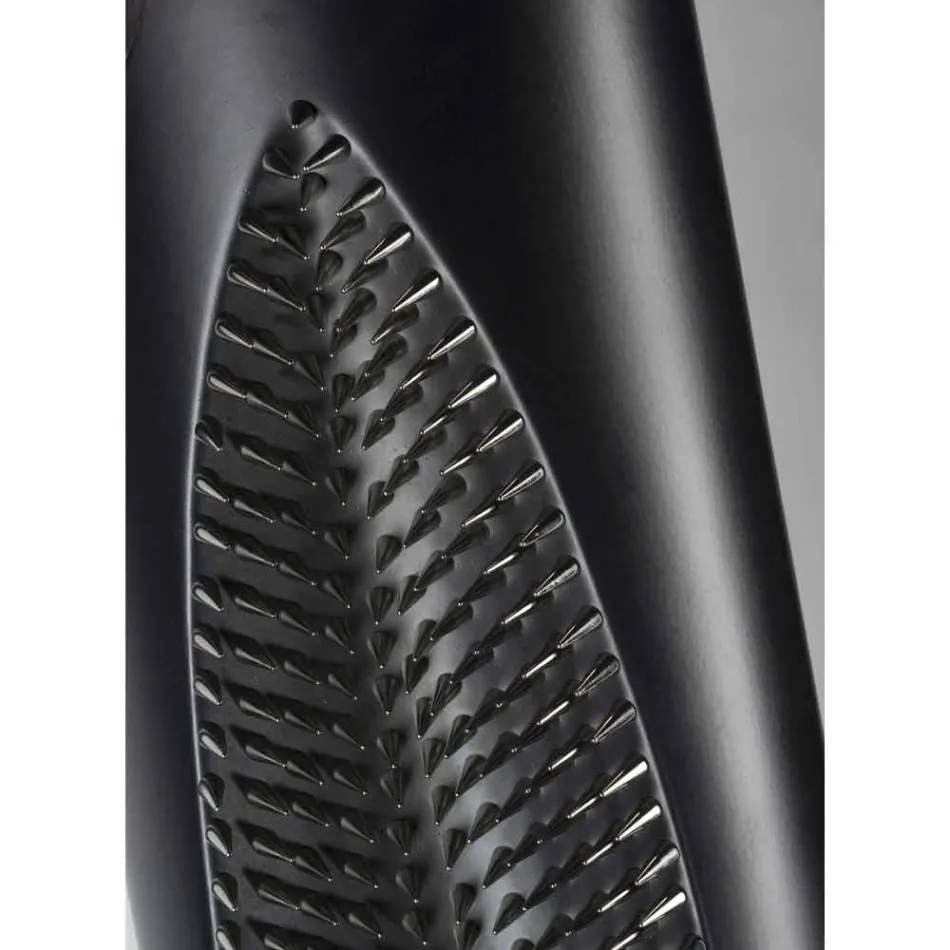 Tall Indoor Vase in Matt Black Ceramic and Steel Made in Italy - Jesolo Viadurini
