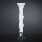 Tall Decorative Vase in Transparent and White Glass Made in Italy - Gondo Viadurini