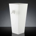 Tall Indoor Vase in White Ceramic Handmade in Italy - Jacky