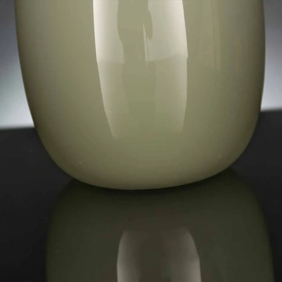 Handcrafted White or Gray Glossy Glass Vase Made in Italy - Malindi Viadurini