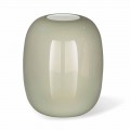 Handcrafted White or Gray Glossy Glass Vase Made in Italy - Malindi