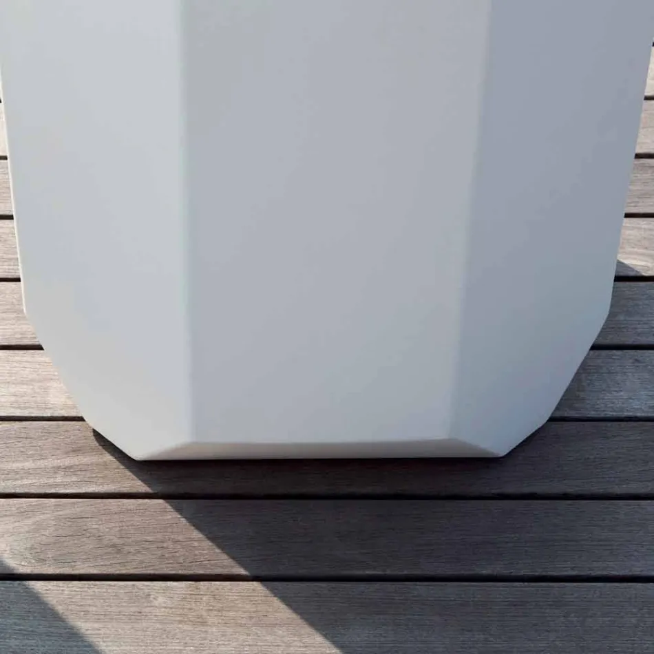 White Indoor or Outdoor Vase in Plastic of 3 Sizes - Gem by Myyour Viadurini