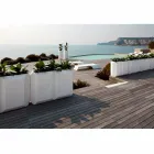 White Indoor or Outdoor Vase in Plastic of 3 Sizes - Gem by Myyour Viadurini