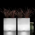 Luminous Outdoor Vase in Two Colors in Polyethylene Made in Italy - Lambo Viadurini