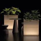 Luminous Outdoor Vase in Two Colors in Polyethylene Made in Italy - Lambo Viadurini