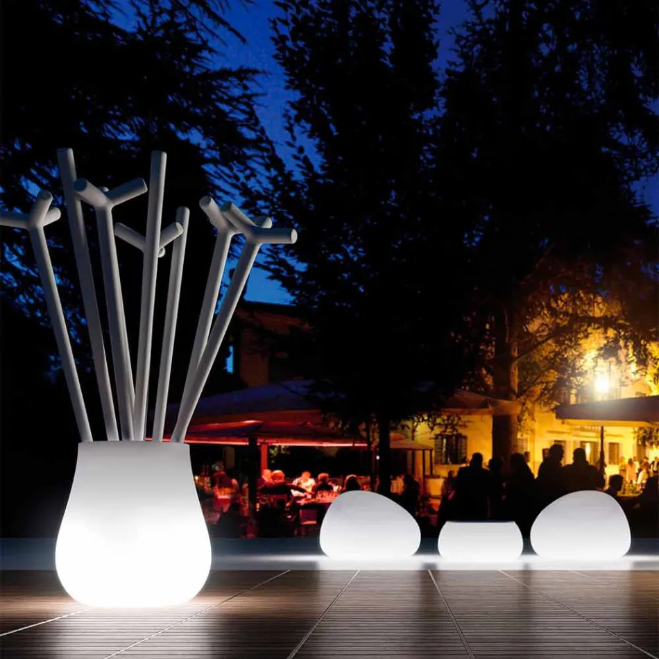 Outdoor Luminous Design Drop Vase in Polyethylene Made in Italy - Monita Viadurini