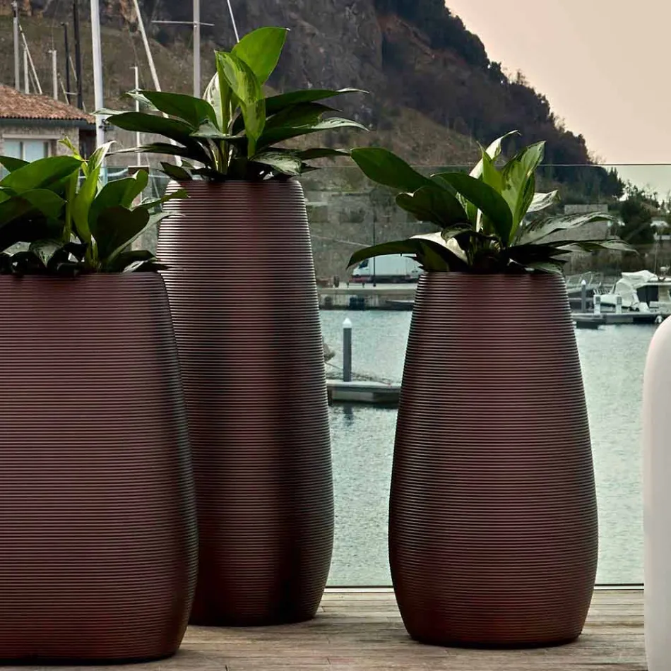 Indoor or Outdoor Vase, Plastic Planter 3 Dimensions - Pandora by Myyour Viadurini