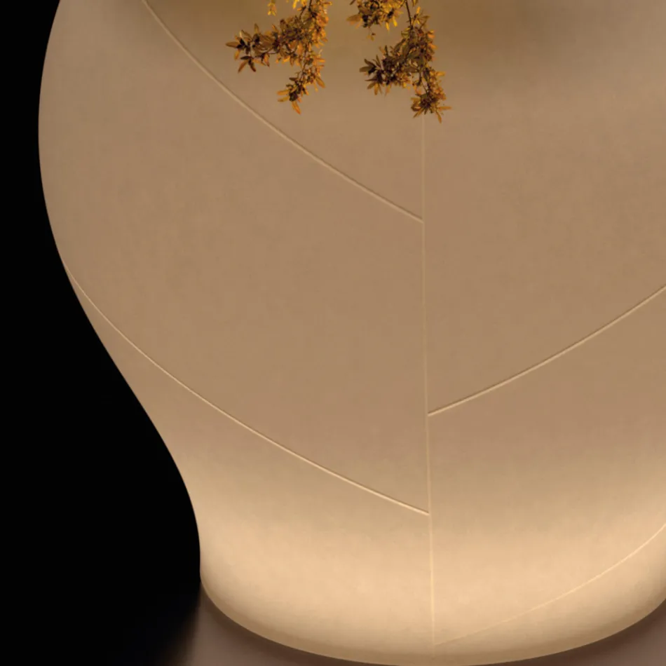 Alabaster Polyethylene Luminous Garden Vase Made in Italy - Lotus Viadurini