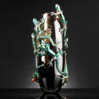 Handmade Indoor Vase in Colored Glass with Geckos Made in Italy - Geco Viadurini