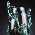 Handmade Indoor Vase in Colored Glass with Geckos Made in Italy - Geco Viadurini