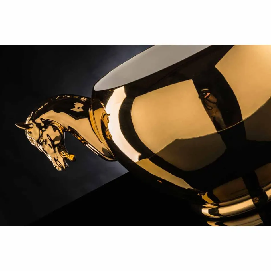 Indoor Vase in White Ceramic or 24k Gold Handmade in Italy - Jacky Viadurini