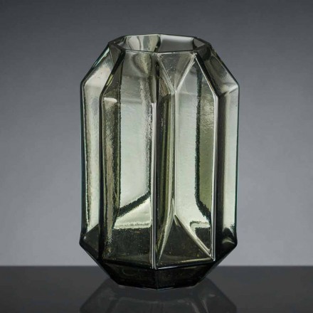 Indoor Vase in Polished Glass Handcrafted in Italy - Flock Viadurini