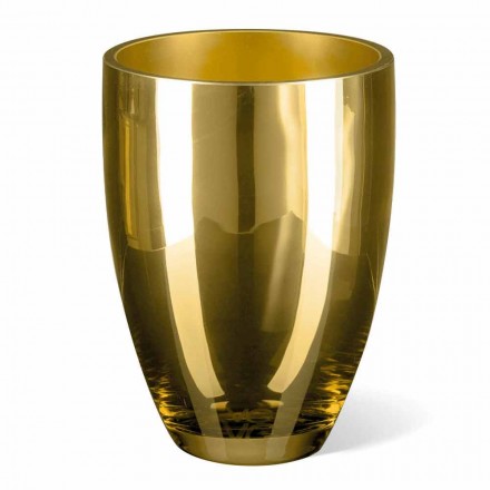Indoor Vase in Blown Glass Gold Finish Handmade in Italy - Taka Viadurini