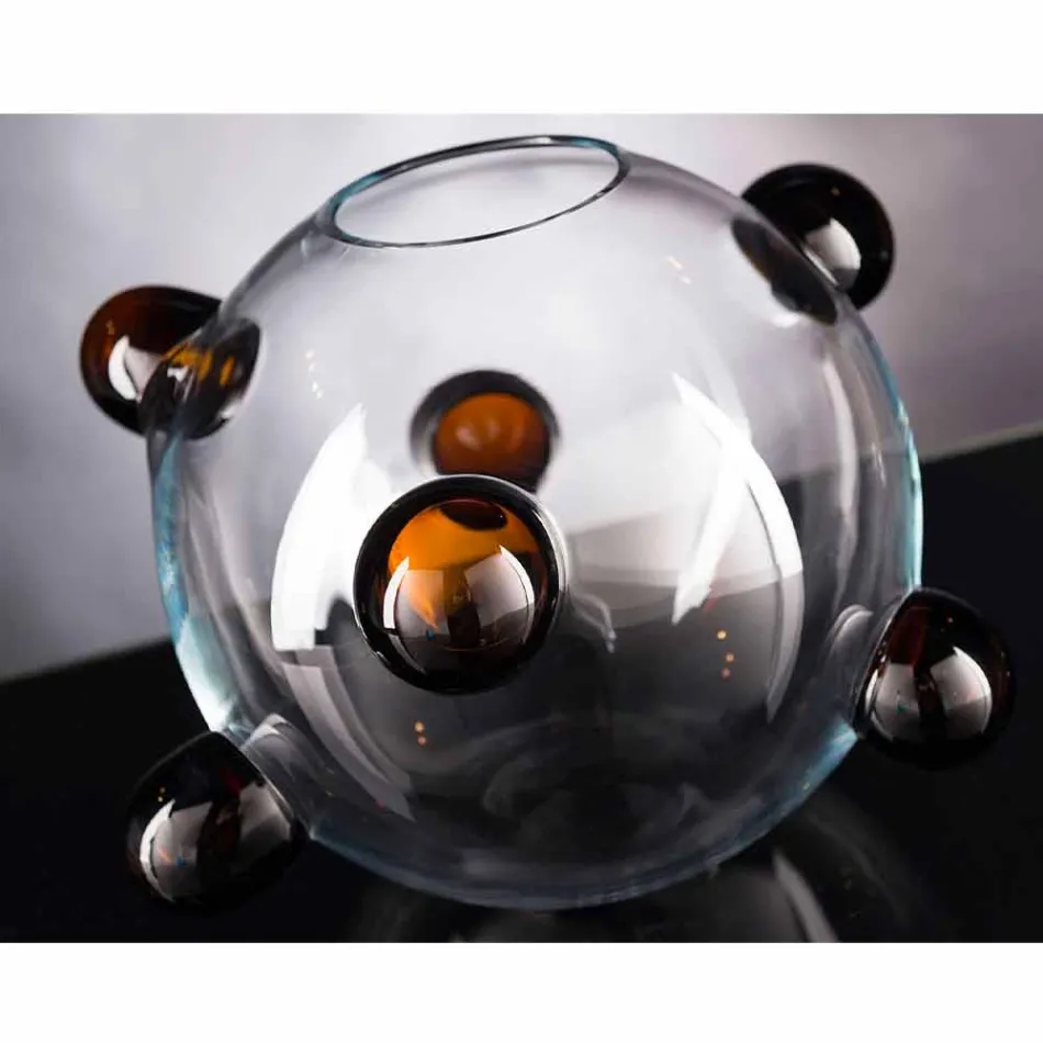 Round Indoor Vase in Blown Murano Glass Made in Italy - Astore Viadurini