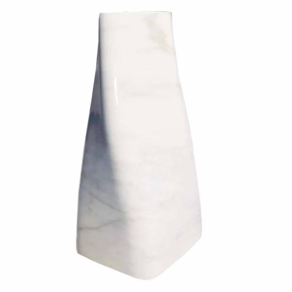Decorative Design Vase in Bardiglio or Carrara Marble Made in Italy - Prisma Viadurini