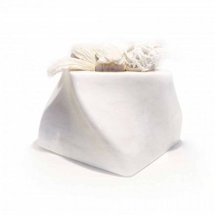 Decorative Design Vase in Bardiglio or Carrara Marble Made in Italy - Prisma Viadurini