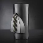 Decorative Vase in Matt Black Ceramic Handmade in Italy - Medina Viadurini
