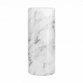 White Carrara Marble Decorative Vase Made in Italy Design - Nevea
