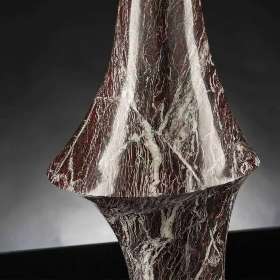 Decorative Vase in Red Marble with White Veins Made in Italy - Original Viadurini