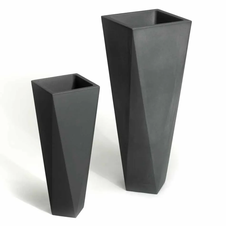 Square Design Polyethylene Decorative Vase Made in Italy - Bonina Viadurini