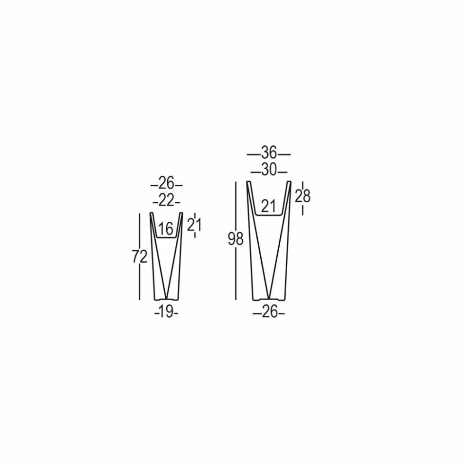 Square Design Polyethylene Decorative Vase Made in Italy - Bonina Viadurini