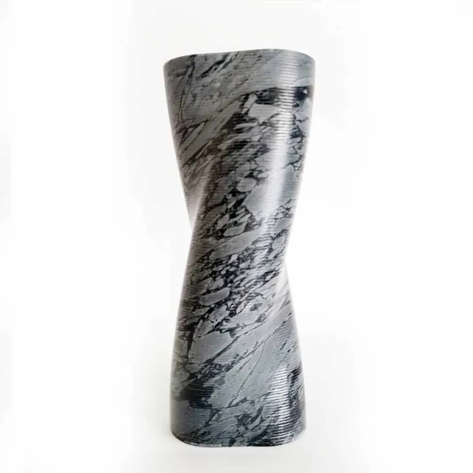 Modern Decorative Vase in Bardiglio Fiorito Marble Made in Italy - Dido Viadurini
