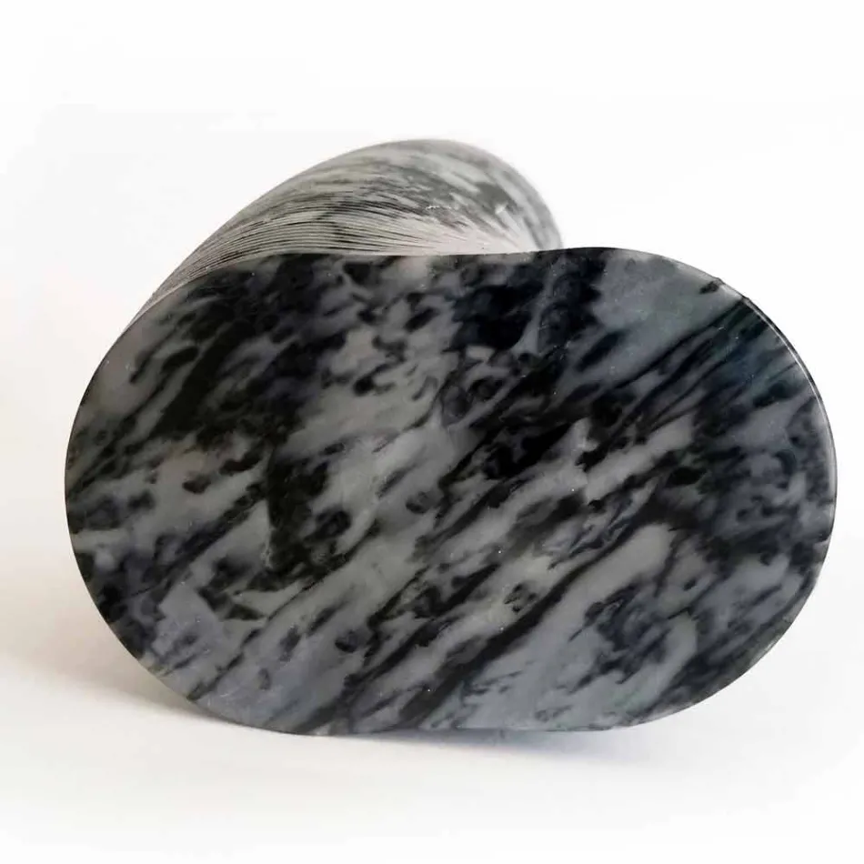 Modern Decorative Vase in Bardiglio Fiorito Marble Made in Italy - Dido Viadurini