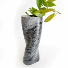 Modern Decorative Vase in Bardiglio Fiorito Marble Made in Italy - Dido Viadurini