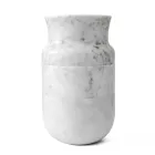 Vase Decor in White Carrara Marble and Black Marquinia Design - Calar Viadurini